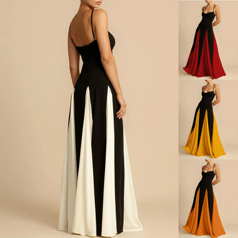 2025 Summer Elegant Floor-length Corset Sleeveless Black and White Spaghetti Strap Slip Long Maxi Bodycon Dress for Women Ladies