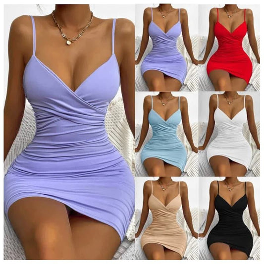 2025 Red White Black Skinny Summer Casual Bodycon Mini Sexy Party Club slip Spaghetti Strap Bandage Dresses for Women Ladies