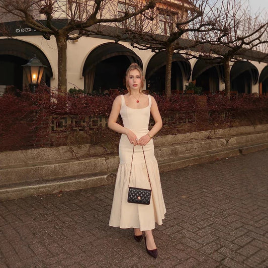 2025 Summer Elegant Vestido Casual Boho Sleeveless Tank Top Fit and Flare Bodycon Ruffle Lounge Long Maxi Dresses for Women Lady