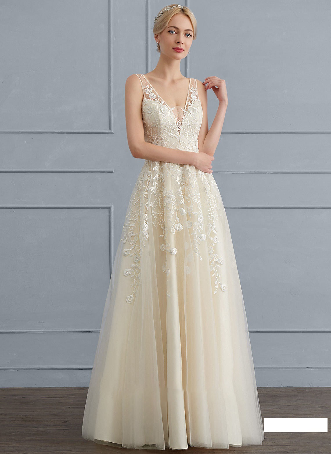 v Neck Sleeveless Backless Lace Wedding Dresses Luxury Design Bridal Gowns