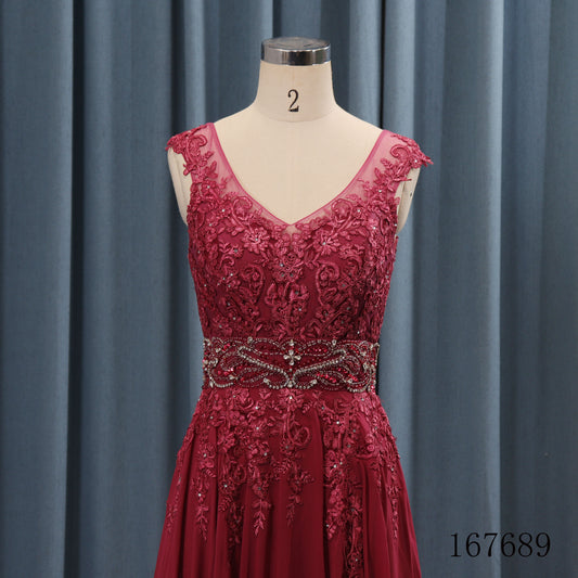 Royal V Neck Long Prom Gown Dinner Party Graceful Elegant Women'S Clothing Red Wedding Evening Dresses