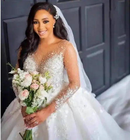 High Quality Custom Long Sleeve Trailing Plus Size Wedding Dress Princess Big Ball Gown Robe De Mariage