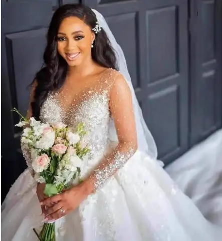 High Quality Custom Long Sleeve Trailing Plus Size Wedding Dress Princess Big Ball Gown Robe De Mariage
