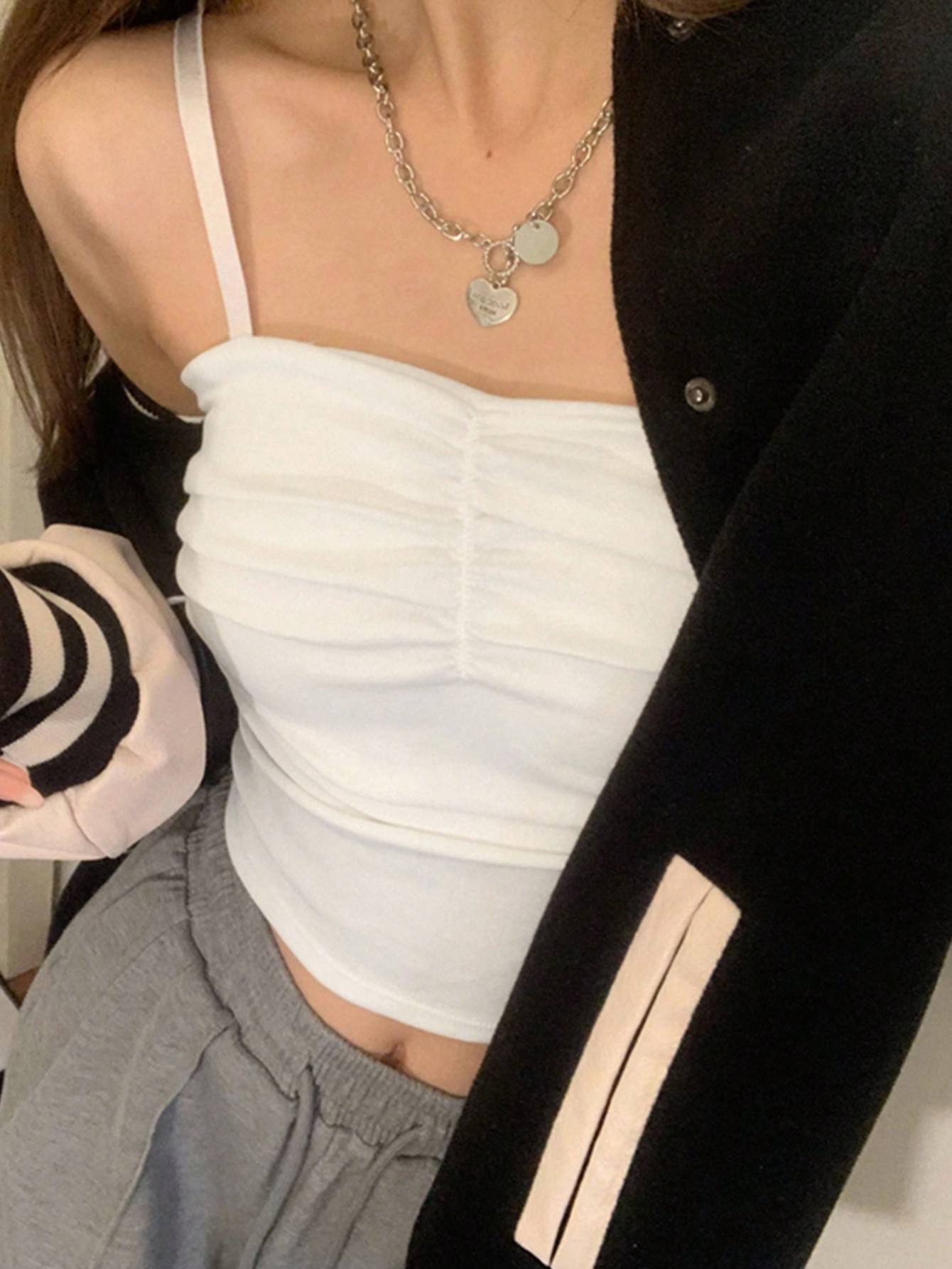 Top Women Shirts Sleeveless Tube Tops Girls With Suspenders Lady White Camisole Padded Bras Woman Clothing Corset Top