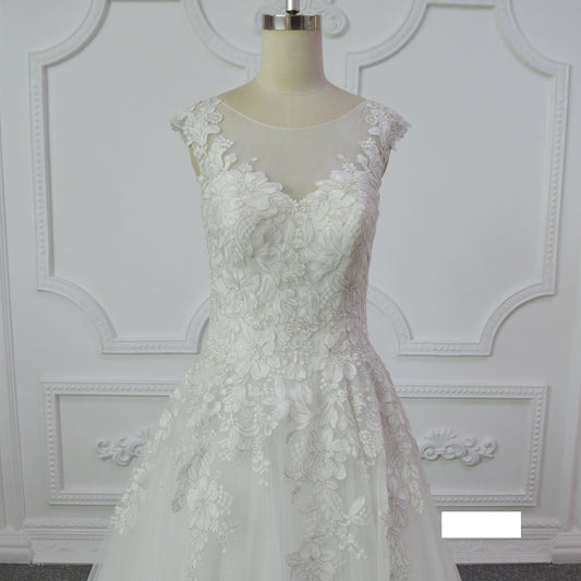 Sweetheart Sleeveless Backless Lace Wedding Dresses Luxury Design Bridal Gowns2