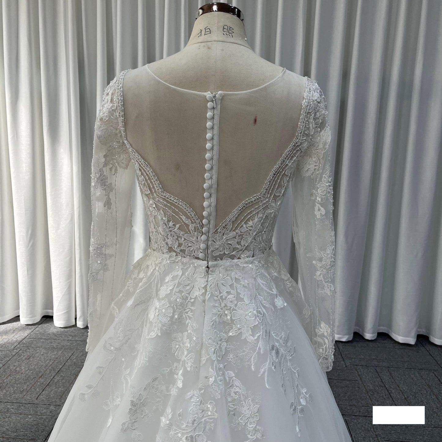 V Neck Bridal Gowns Elegant Women's Long Sleeve Satin Lace Back Prom Dresses High-end Bridal Wedding Dresses